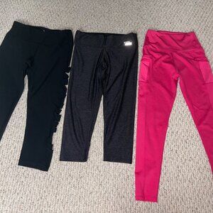 Lot of 3 Pink Victoria Secret 90 Degree Legging Pants Size S Excellent